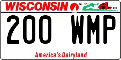 WI license plate 200WMP