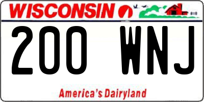 WI license plate 200WNJ
