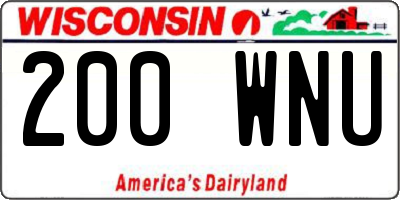 WI license plate 200WNU