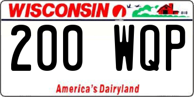 WI license plate 200WQP