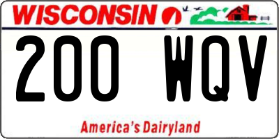 WI license plate 200WQV