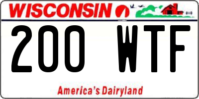 WI license plate 200WTF