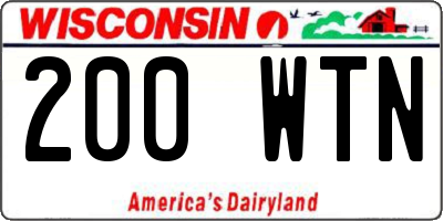WI license plate 200WTN