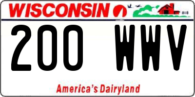 WI license plate 200WWV