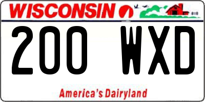 WI license plate 200WXD