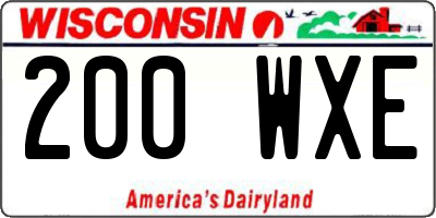 WI license plate 200WXE