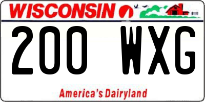 WI license plate 200WXG