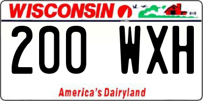 WI license plate 200WXH