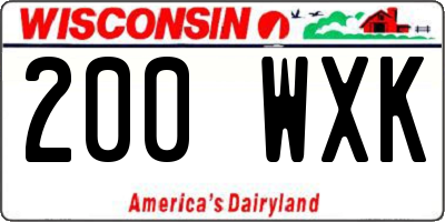 WI license plate 200WXK