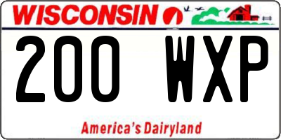 WI license plate 200WXP