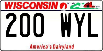 WI license plate 200WYL