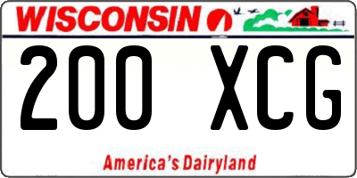 WI license plate 200XCG