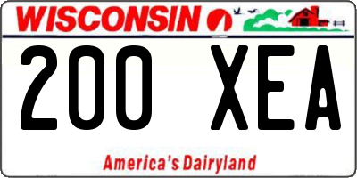 WI license plate 200XEA