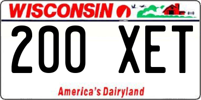 WI license plate 200XET