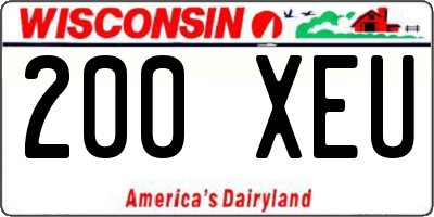 WI license plate 200XEU