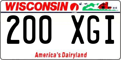 WI license plate 200XGI