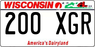 WI license plate 200XGR