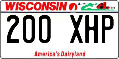 WI license plate 200XHP