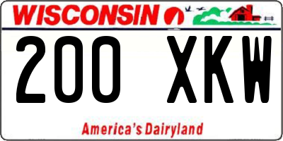 WI license plate 200XKW