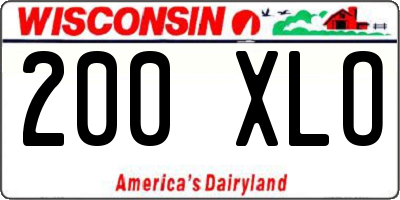 WI license plate 200XLO