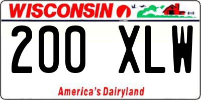 WI license plate 200XLW