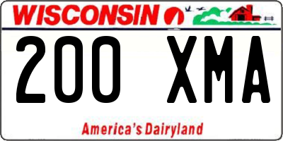 WI license plate 200XMA