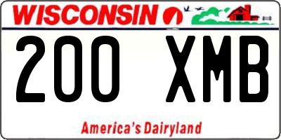 WI license plate 200XMB