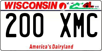 WI license plate 200XMC
