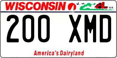 WI license plate 200XMD