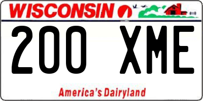 WI license plate 200XME