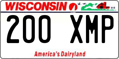WI license plate 200XMP