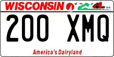 WI license plate 200XMQ