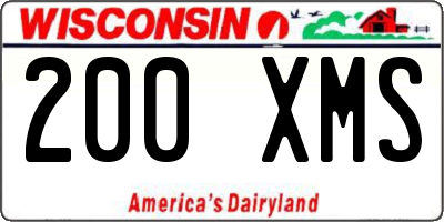 WI license plate 200XMS