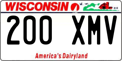 WI license plate 200XMV