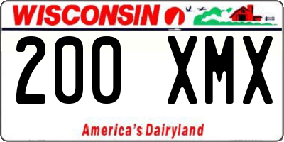 WI license plate 200XMX