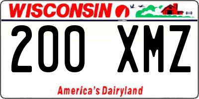 WI license plate 200XMZ