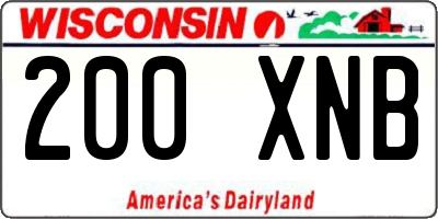 WI license plate 200XNB