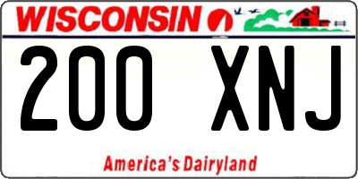 WI license plate 200XNJ