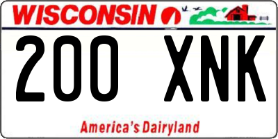 WI license plate 200XNK