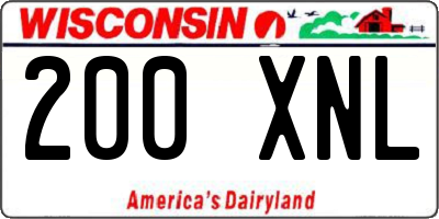 WI license plate 200XNL