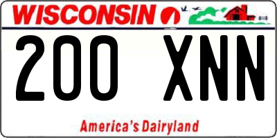 WI license plate 200XNN