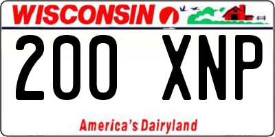 WI license plate 200XNP