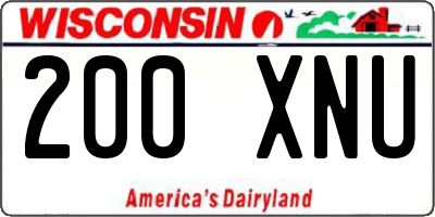 WI license plate 200XNU