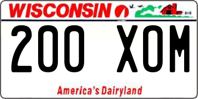 WI license plate 200XOM