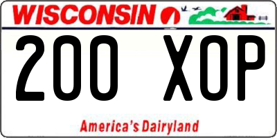 WI license plate 200XOP
