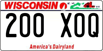 WI license plate 200XOQ
