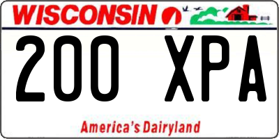 WI license plate 200XPA