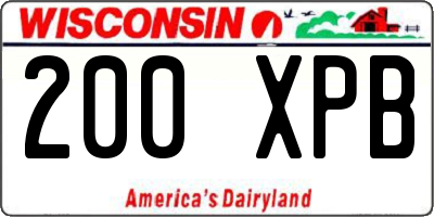 WI license plate 200XPB
