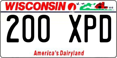 WI license plate 200XPD