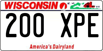 WI license plate 200XPE